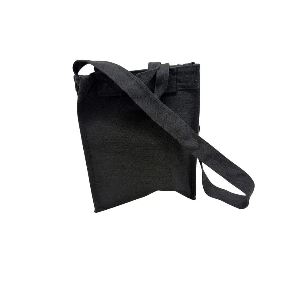 Rabanne Black Canvas Medium Tote Crossbody Bag Gold Logo